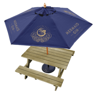 Mermaid Gin branded parasol